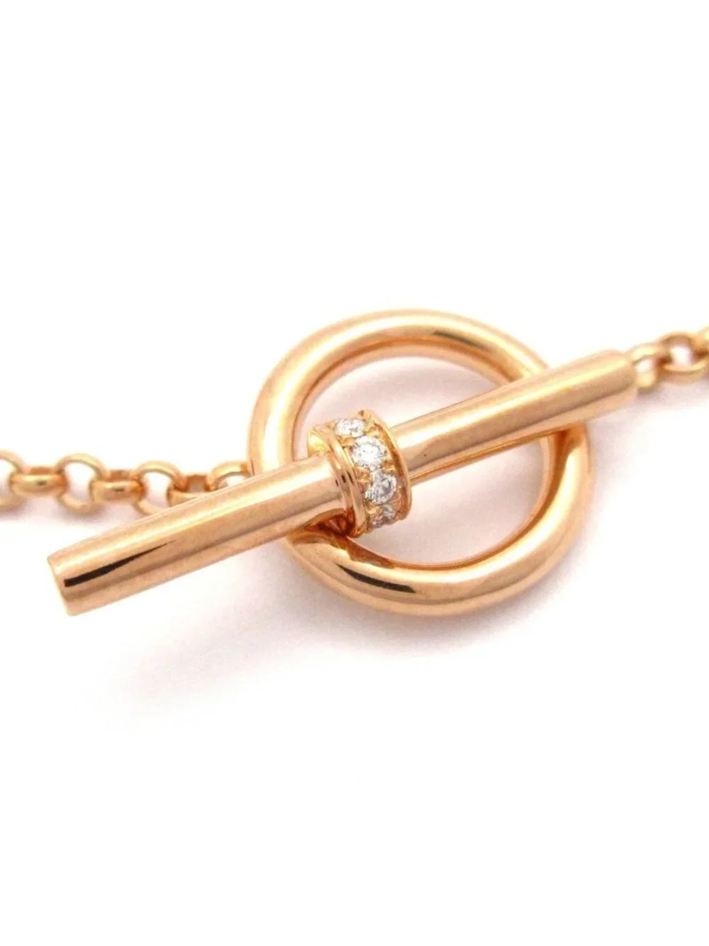 Hermes Bracelet Chaine D'ancre Chaos 18k Pink Gold Diamond Black Jade Spinel